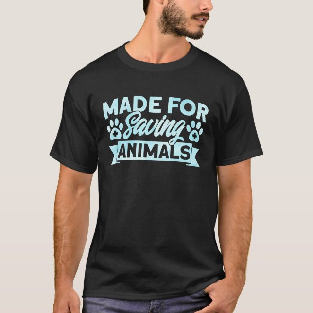 Camiseta Veterinário Feito Para Salvar Animais Assistente V (Frente)
