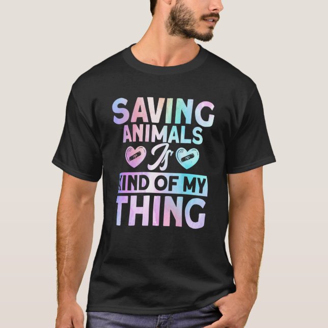 Camiseta Veterinário Saving Animais Vet Assistant (Frente)