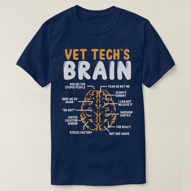 Camiseta Veterinary Tech Accessoires for Work Veterinarian (Frente do Design)