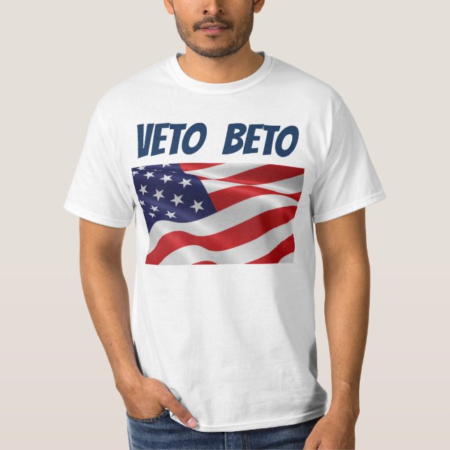 Camiseta VETO BETO NO BE to MAGA Republican America (Frente)