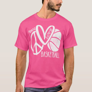 Camiseta Vetor de Basquete Peace Love