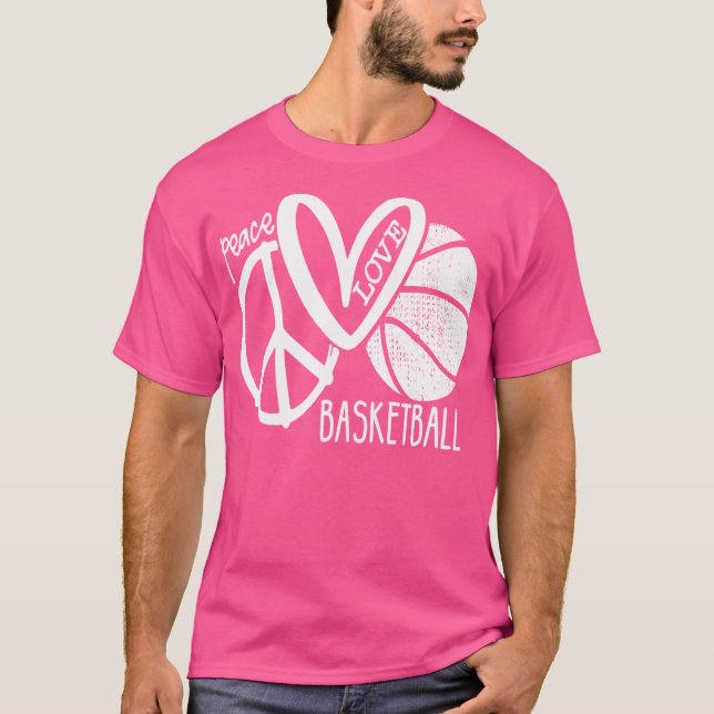 Camiseta Vetor de Basquete Peace Love (Frente)