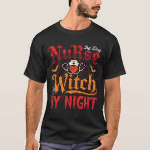 Camiseta Vetor de enfermeira bruxa no Halloween diurno
