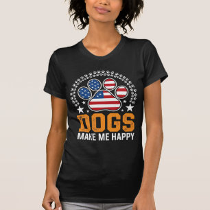 Camiseta Vetor de impressão de pata de cães patrióticos