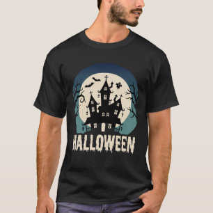 Camiseta Vetor de Luar de Casa Assombrada de Halloween