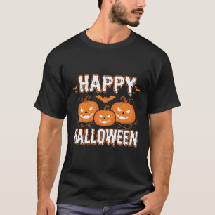 Camiseta Vetor de Morcego de Abóbora Feliz Halloween