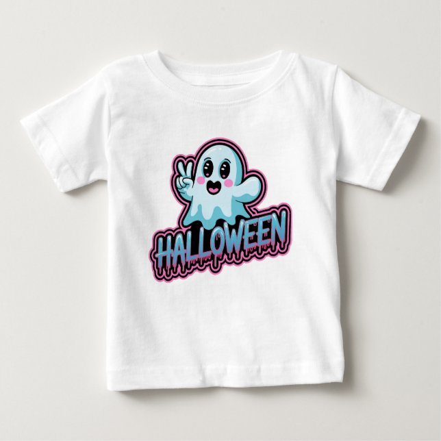 Camiseta Vetor de neon halloween brilhante (Frente)