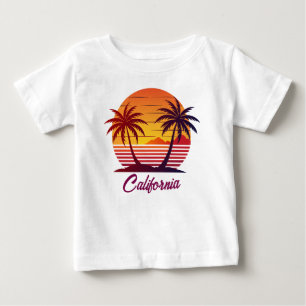 Camiseta Vetor de pôr do sol com palmeiras