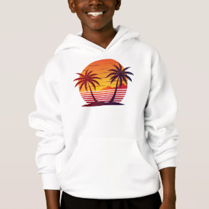 Camiseta Vetor de pôr do sol com palmeiras