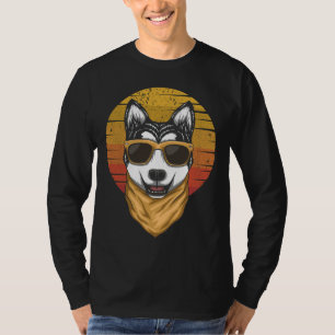 Camiseta Vetor de Retro Sunset do rouco