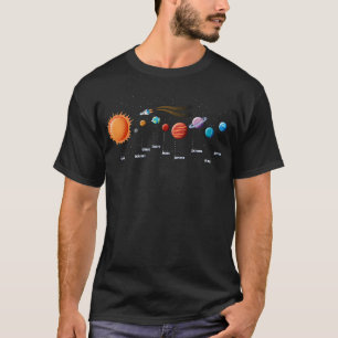 Camiseta vetor do sistema solar design