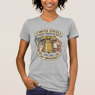 Camiseta Vetor Patriótico do 250º Aniversário dos Estados U