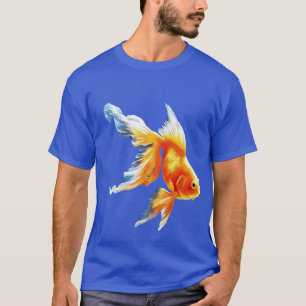 Camiseta Vetor Realista Goldfish Cortado Isolado