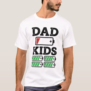 Camiseta Vetorial Engraçada Bateria Crianças Pai D