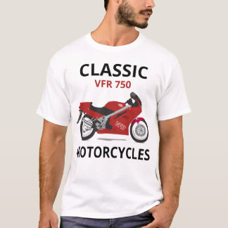 Camiseta VFR750 Red Classic Bike Motorcyclist Motorcycle