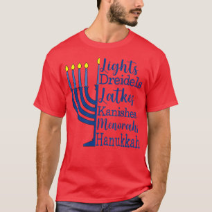 Camiseta VgBJ Luz Dreidel Happy Hanukkah Light Menorah J