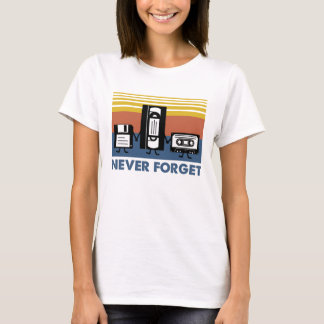 Camiseta VHS Never Forget Cassette Tape 80s Retro