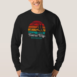 Camiseta Via Federal Wa Federal Way Washington Retro Sunset