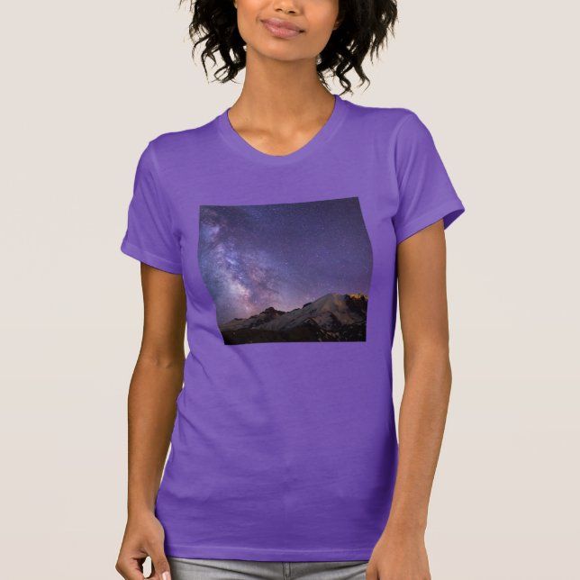 Camiseta Via Láctea & Mt. Rainier | Estado de Washington (Frente)