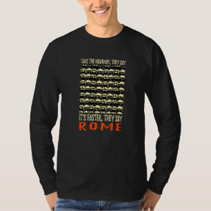 Camiseta Via Rodovia Roma Itália Tráfego Humor Viajante