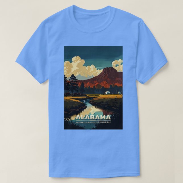 Camiseta Viagem 3 do estado do Alabama (Frente do Design)