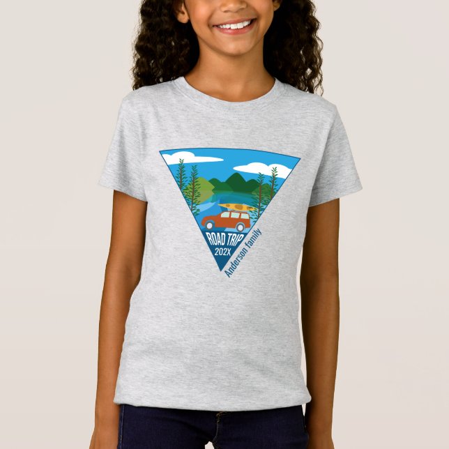 Camiseta Viagem à família personalizada na montanha (Frente)