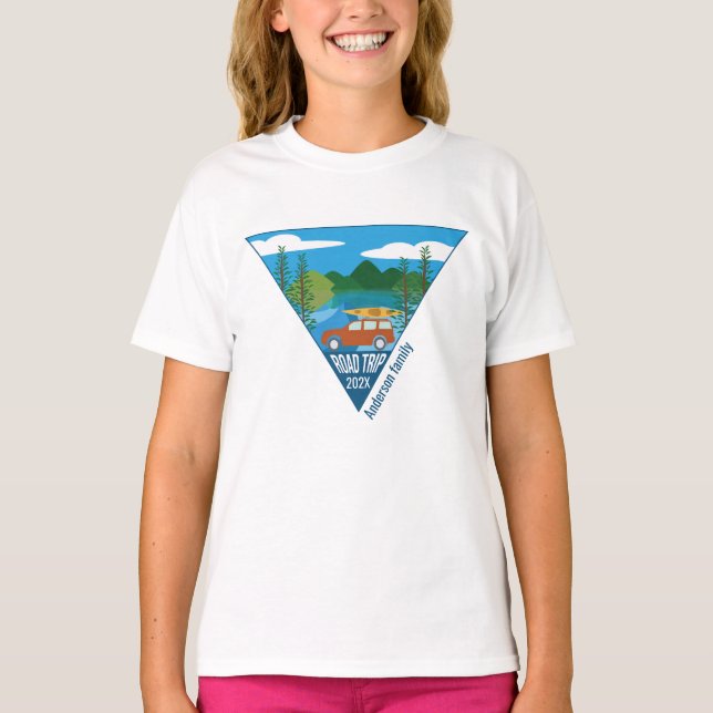 Camiseta Viagem à família personalizada na montanha (Frente)