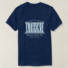 Camiseta Viagem à Grécia da família de tipografia do logoti