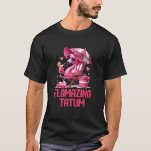 Camiseta Viagem à Praia Tropical do Flamingo Rosa Tatum Fla