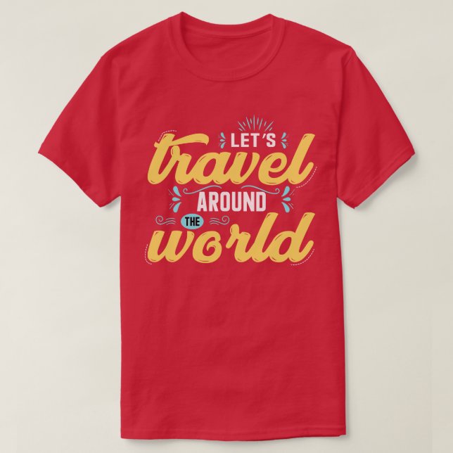 Camiseta Viagem ao redor do mundo Dia Mundial do Turismo (Frente do Design)