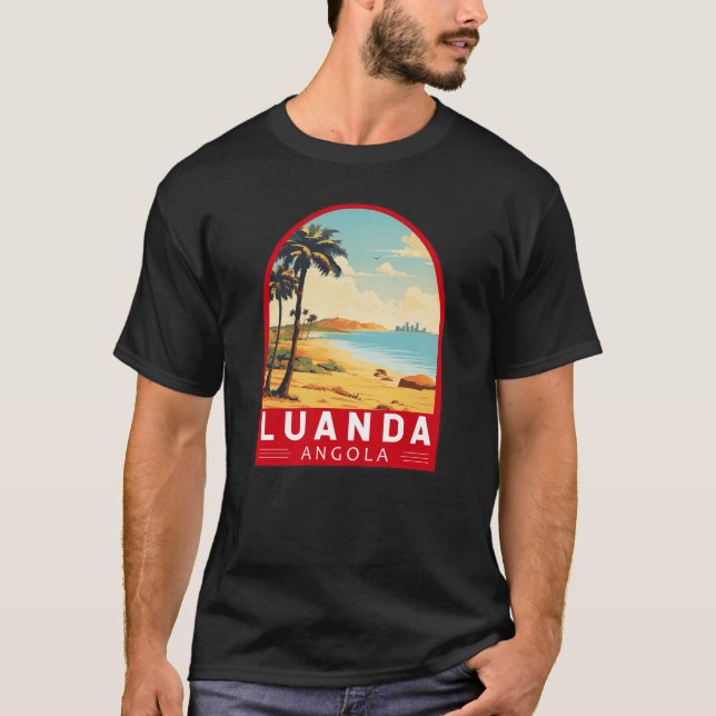 Camiseta Viagem Art Vintage de Luanda Angola (Frente)