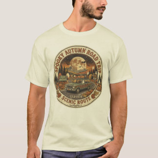 Camiseta Viagem Assustadora de Carro Halloween Vintage Cami