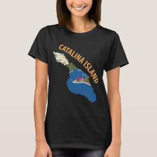 Camiseta Viagem Azul Costeira da Ilha Catalina