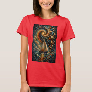 Camiseta Viagem Celestial Mosaico Micro 3D Abstrato