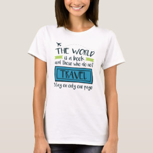 Camiseta Viagem Citação O Mundo É Um Livro