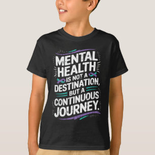 Camiseta Viagem contínua Saúde Mental Sensibilização Suicíd