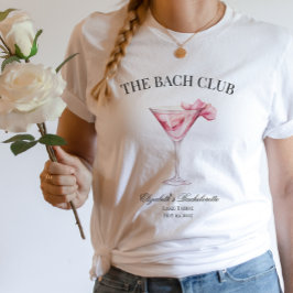 Camiseta Viagem da Bach Club Pink Cocktail Bachelorette Gir