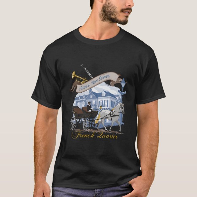 Camiseta Viagem da Cidade Histórica de Nova Orleans (Frente)
