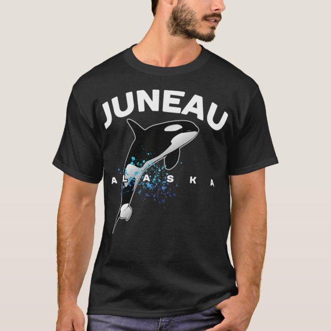 Camiseta Viagem da Família de Baleias Assassina da JUNEAU A (Frente)