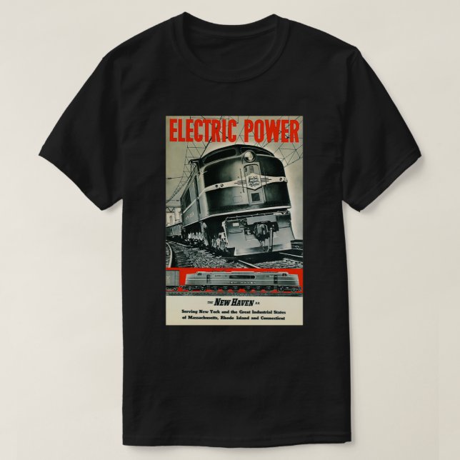 Camiseta Viagem da ferrovia New Haven (Frente do Design)