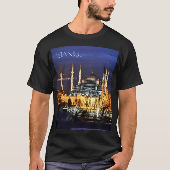 Camiseta Viagem da Mesquita Azul de Istambul - Sala Noturna (Frente)