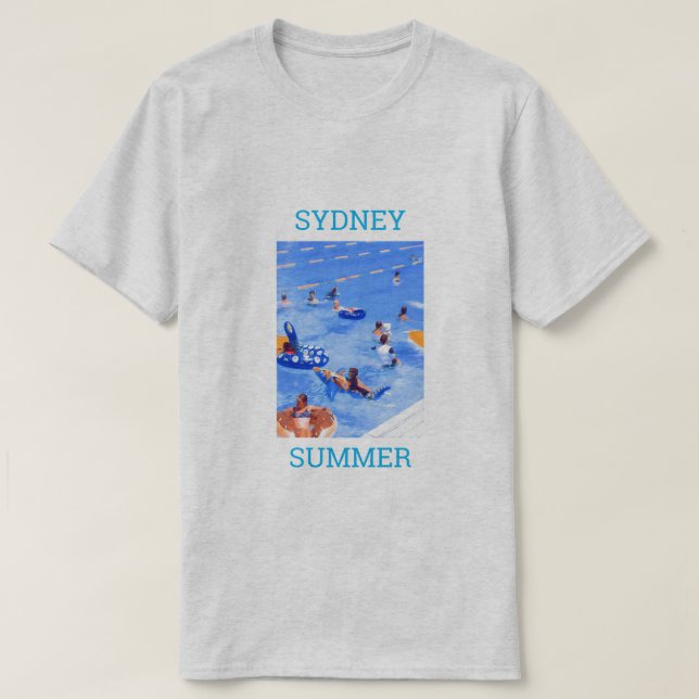 Camiseta Viagem da piscina de natação Sydney Summer (Frente do Design)