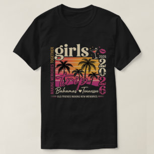 Camiseta Viagem das Meninas 2026 Design - Férias de Fim de 