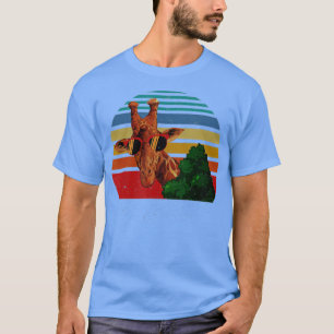 Camiseta Viagem de amante de Girafa, Retro Giraffe Sunglass
