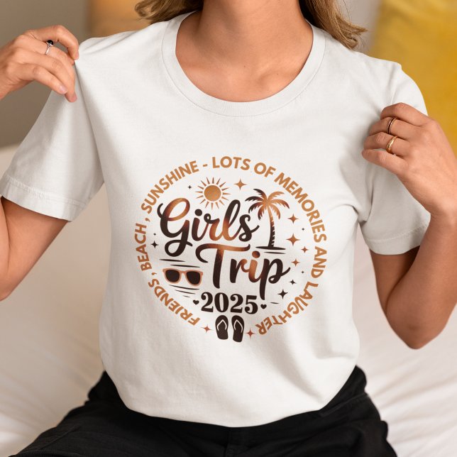 Camiseta Viagem de Amigas Correspondentes de Verão Férias d (Criador carregado)