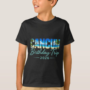 Camiseta Viagem de aniversário de Cancun 2026 México Férias