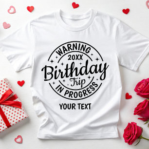 Camiseta Viagem de Aniversário Personalizado de 2025