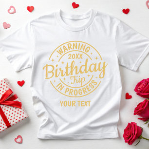 Camiseta Viagem de Aniversário Personalizado de 2025