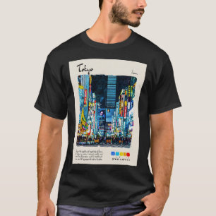 Camiseta Viagem de Aquarela de Tóquio
