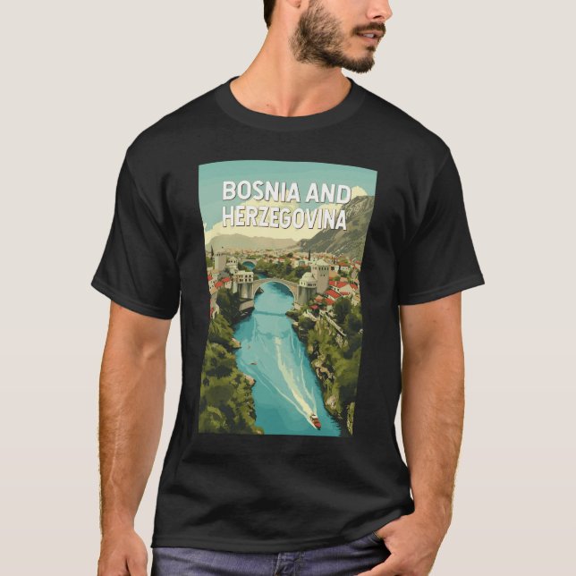 Camiseta Viagem de arte da Bósnia e Herzegovina (Frente)